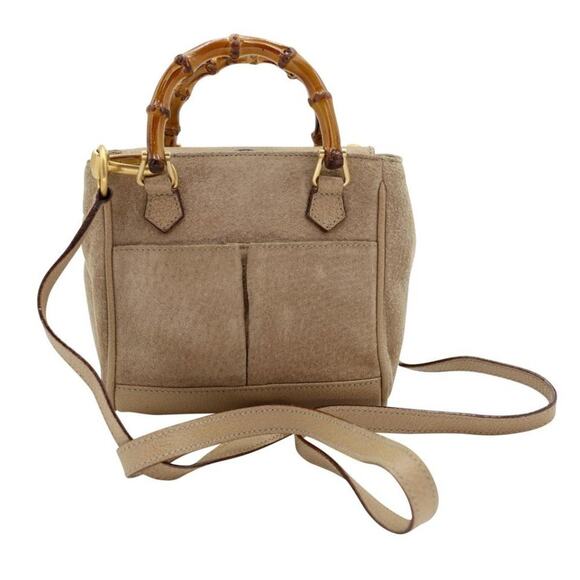 Gucci Handbags - Gucci Mini Micro Bamboo Suede Cross Body Bag GG-B0509P-0004